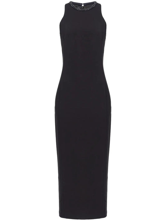Rhinestone-Embellished Midi Dress