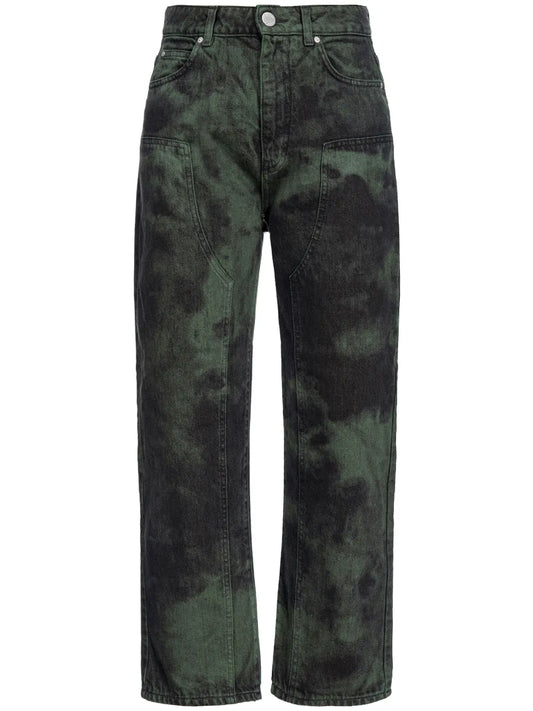 Mixer Acid-Wash Straight-Leg Jeans