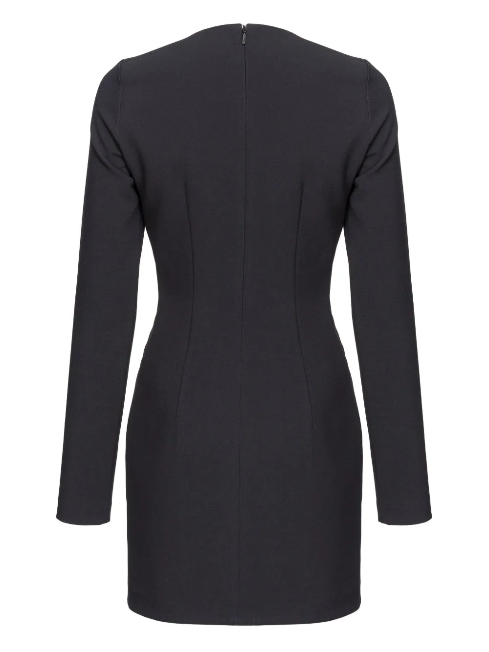 Zipped Crepe V-Neck Minidress