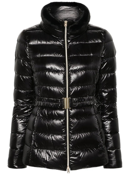 Belted High-Neck Down Jacket