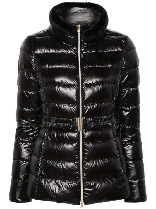 Belted High-Neck Down Jacket