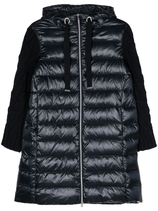 Knit-Sleeves Padded Coat