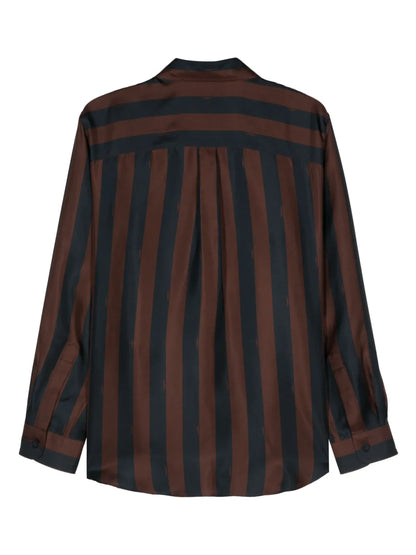 Pequin-Stripe Silk Shirt