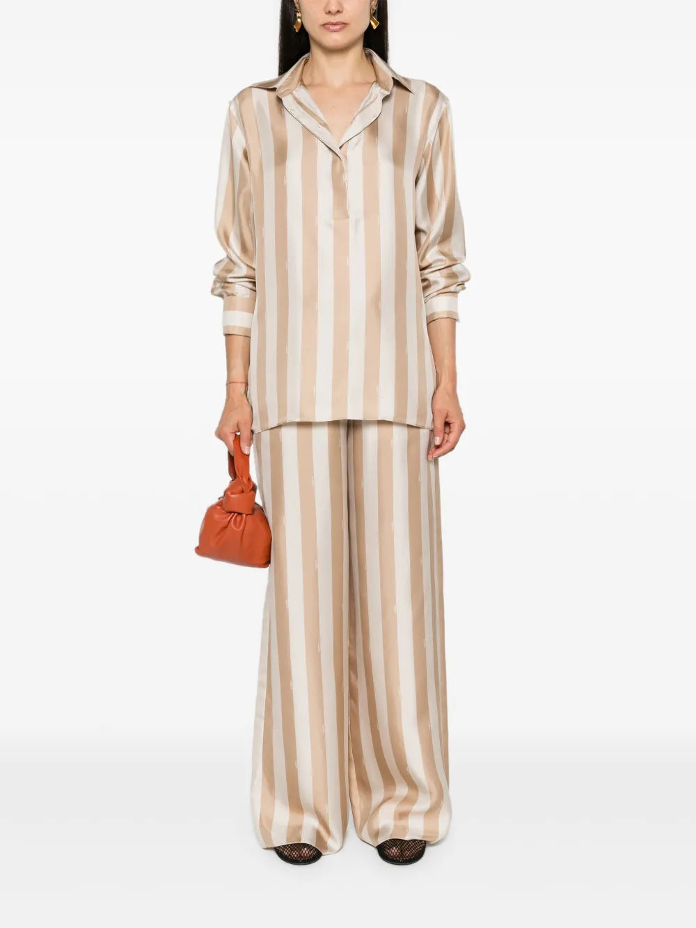 Pequin-Stripe Silk Shirt