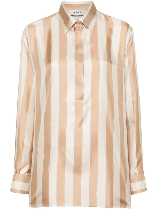 Pequin-Stripe Silk Shirt