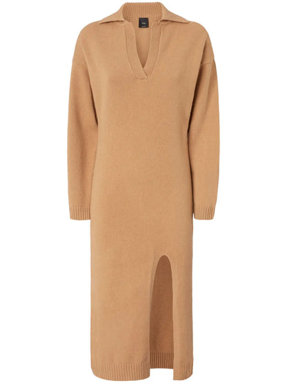 V-Neck Knitted Dress