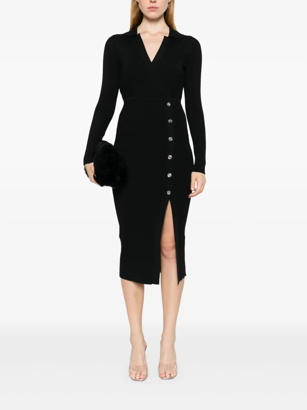 Fine-Ribbed Midi Dress