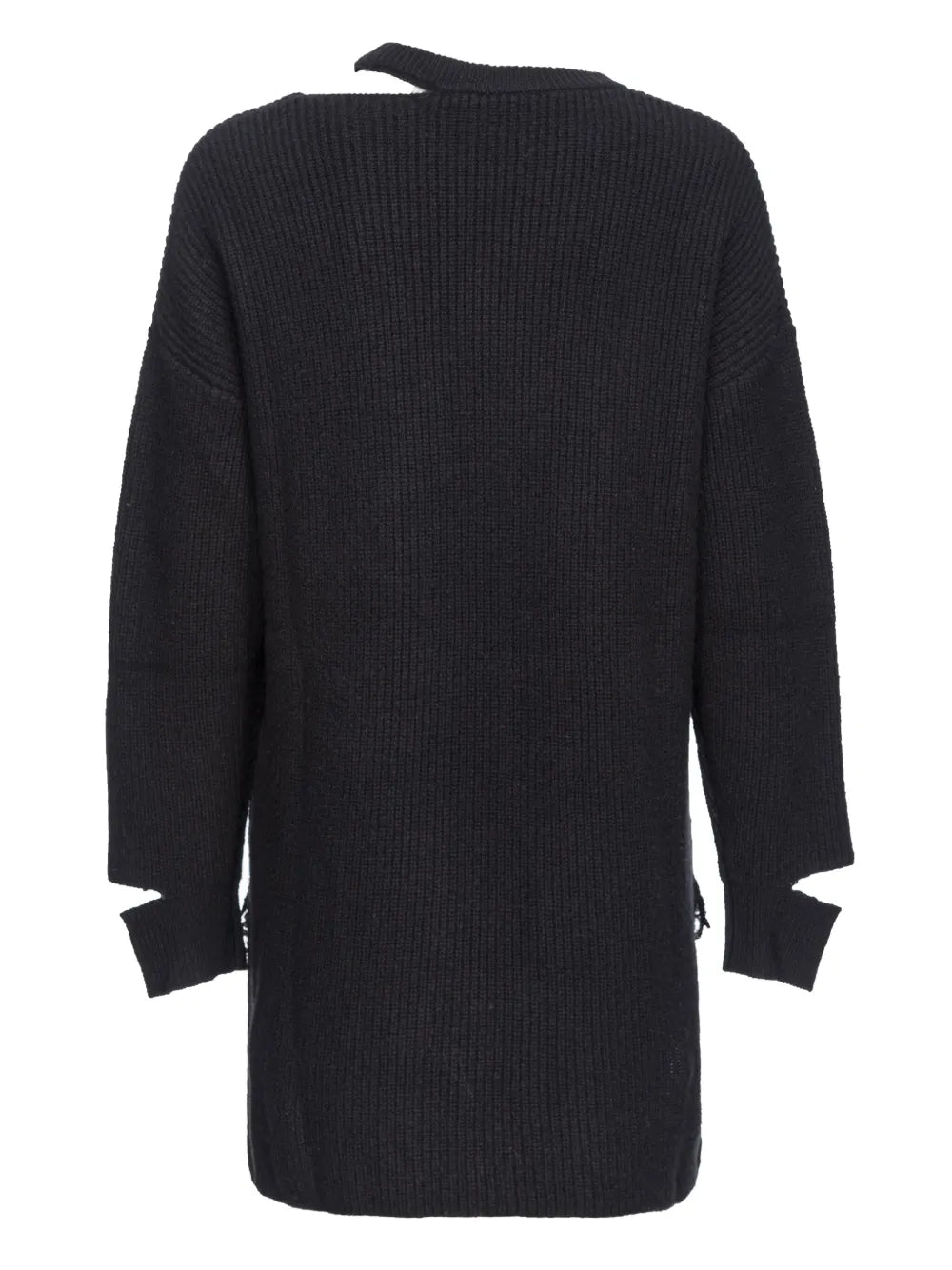 Lace-Trim Cut-Out Knitted Dress