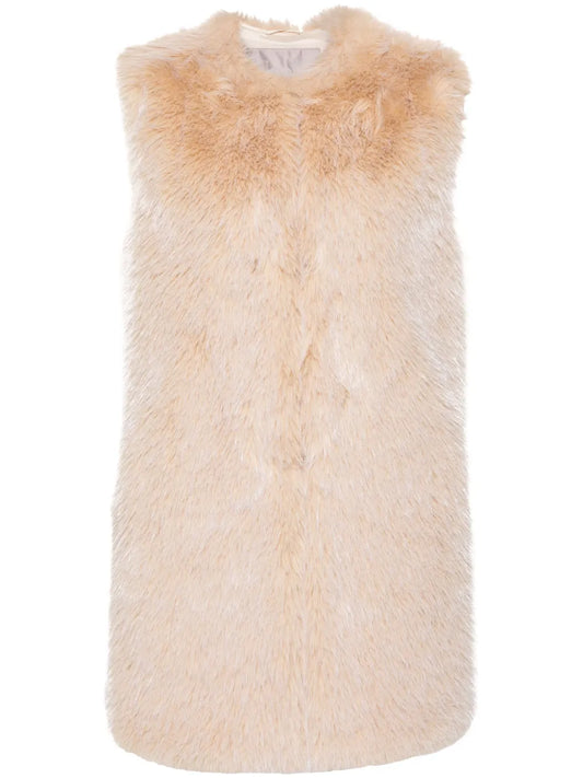 Collarless Faux-Fur Gilet