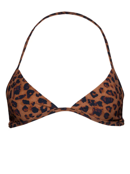 Leopard-Print Triangle Bikini Top