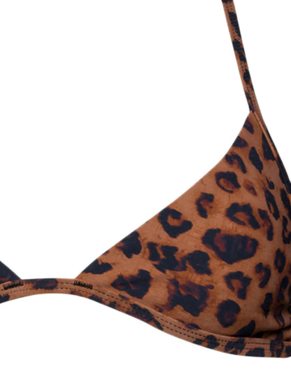 Leopard-Print Triangle Bikini Top