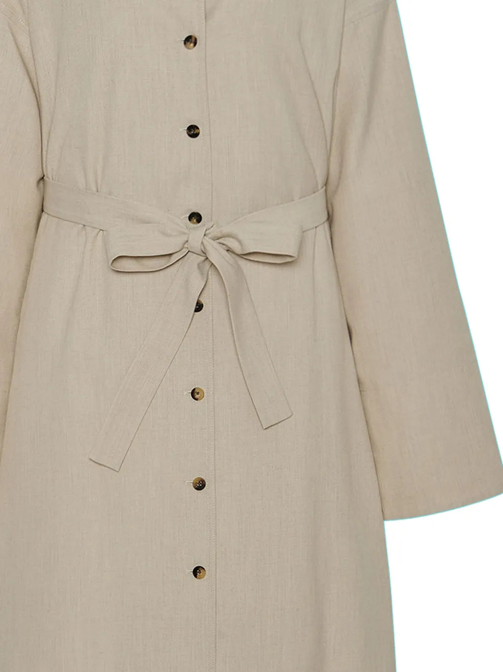Spread-Collar Belted Trench Coat