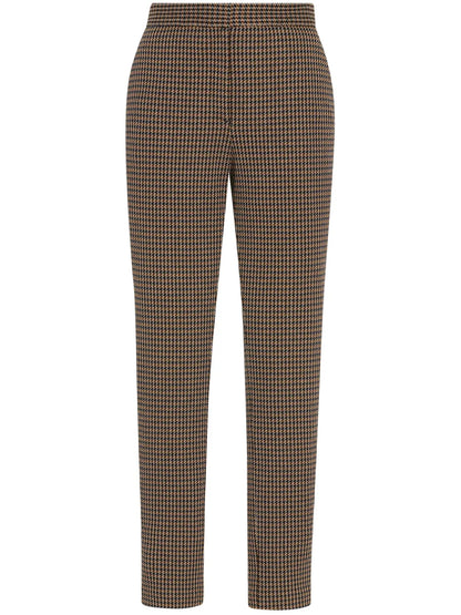 Houndstooth Cropped Skinny Trousers