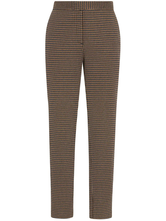 Houndstooth Cropped Skinny Trousers