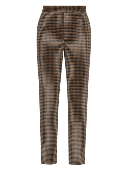 Houndstooth Cropped Skinny Trousers