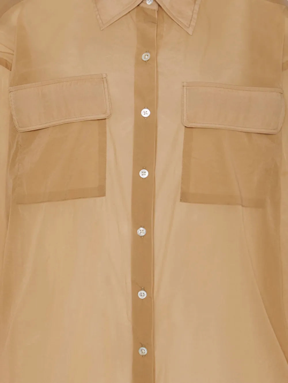 Pointed-Collar Button-Up Shirt