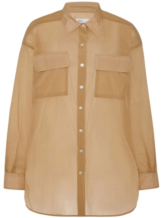 Pointed-Collar Button-Up Shirt