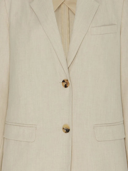 Notched-Lapels Single-Breasted Blazer