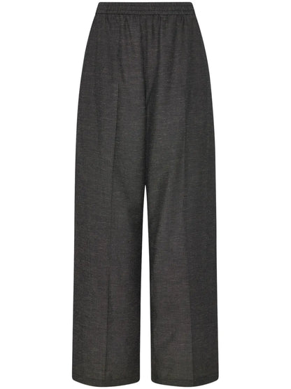 Elasticated-Waist Wide-Leg Trousers