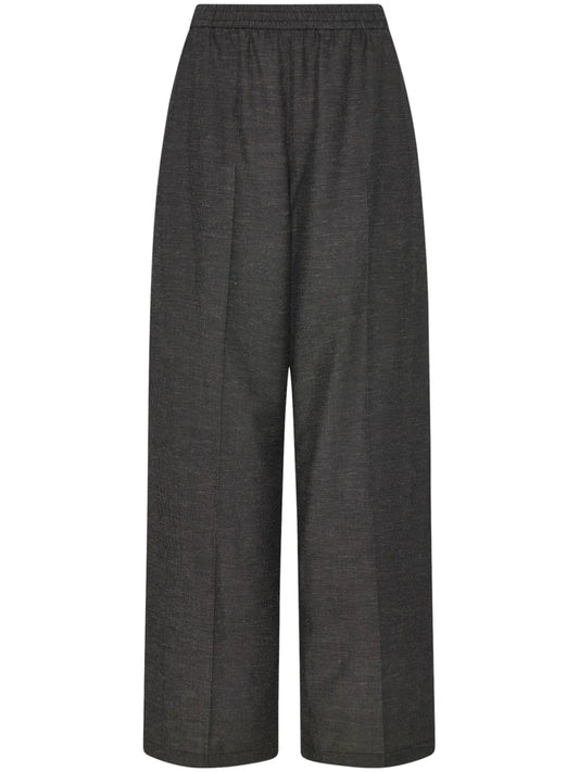 Elasticated-Waist Wide-Leg Trousers