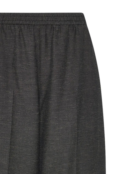 Elasticated-Waist Wide-Leg Trousers