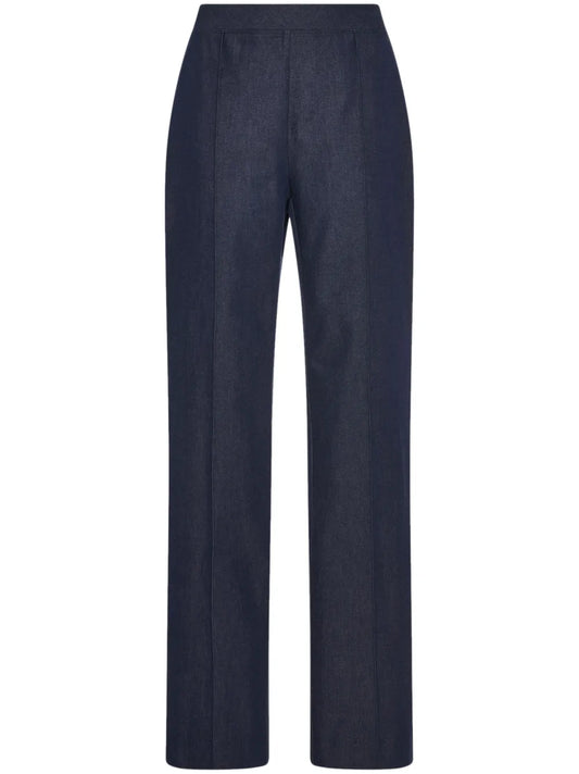Straight-Leg Cropped Trousers