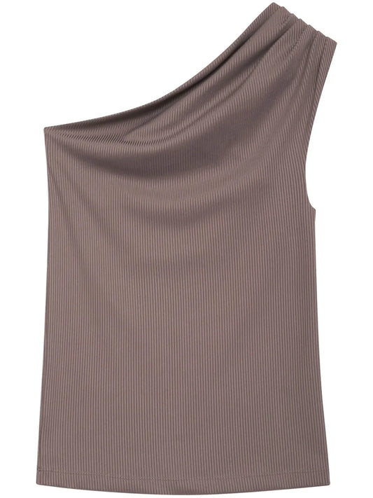 Camila One-Shoulder Ribbed Top