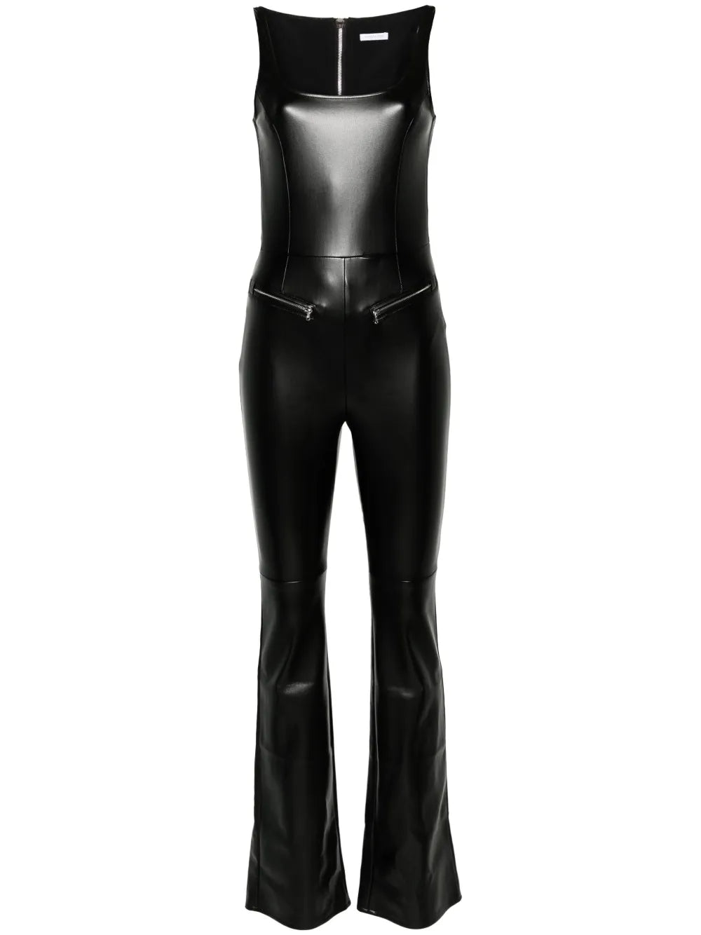 Faux-Leather Jumpsuit