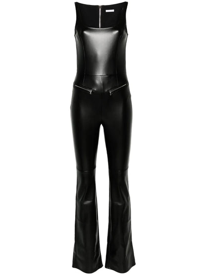 Faux-Leather Jumpsuit