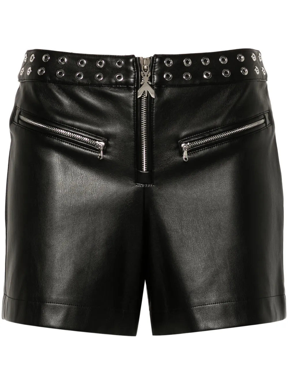 Eyelet-Detail Faux-Leather Shorts