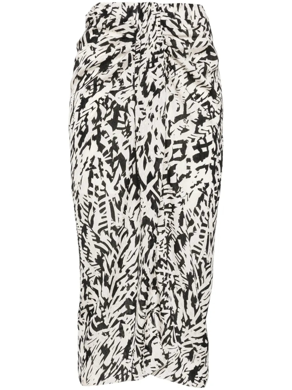 Abstract-Print Crepe Pencil Skirt