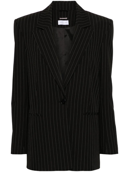 Pinstripe Single-Breasted Blazer