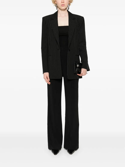 Pinstripe Single-Breasted Blazer