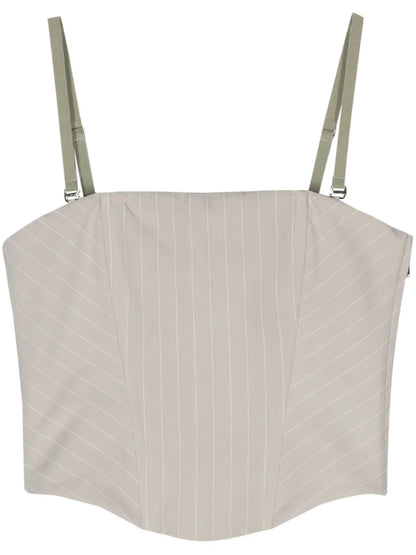 Pinstriped Cropped Corset