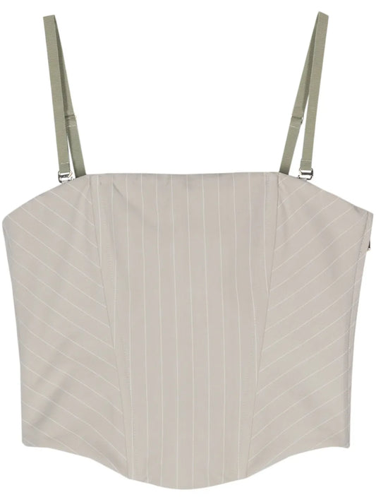 Pinstriped Cropped Corset