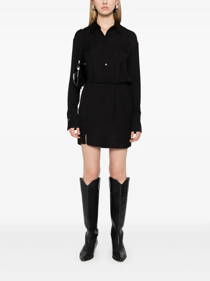 Textured Mini Shirt Dress