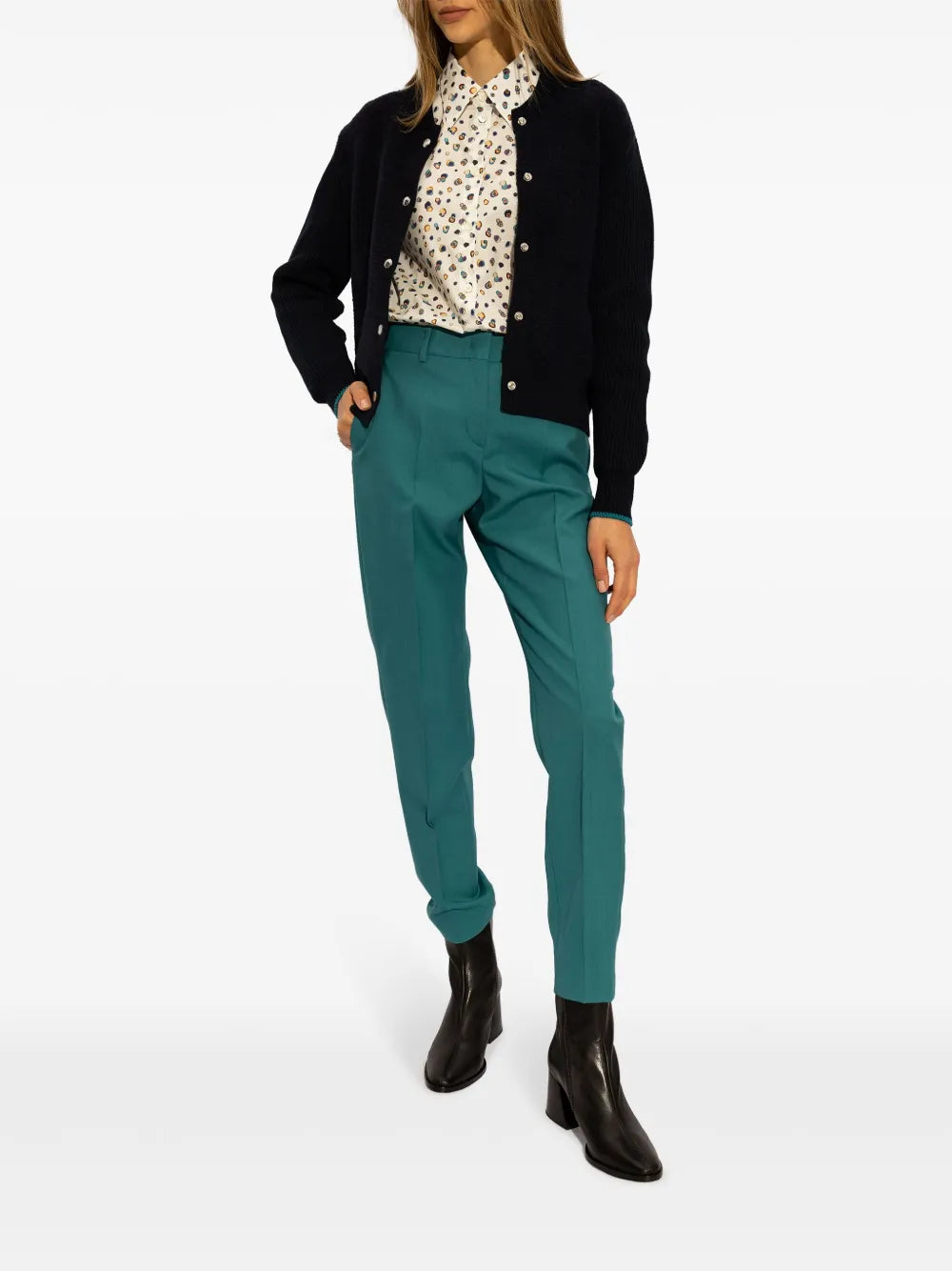 Contrasting-Trim Cotton Cardigan