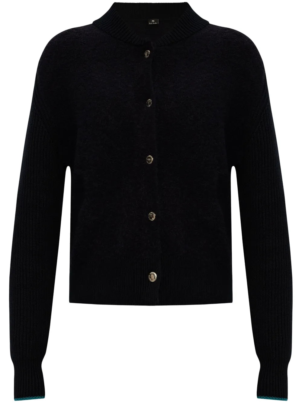 Contrasting-Trim Cotton Cardigan