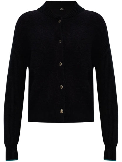 Contrasting-Trim Cotton Cardigan