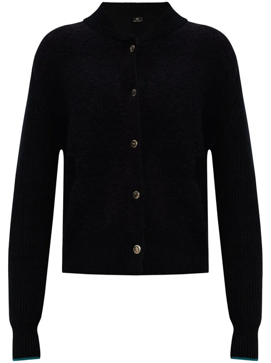 Contrasting-Trim Cotton Cardigan