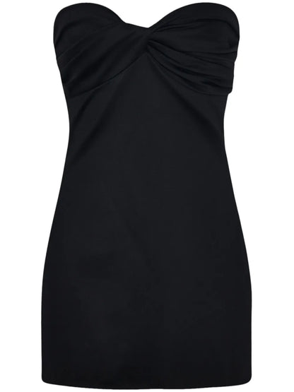 Twist-Detail Strapless Top