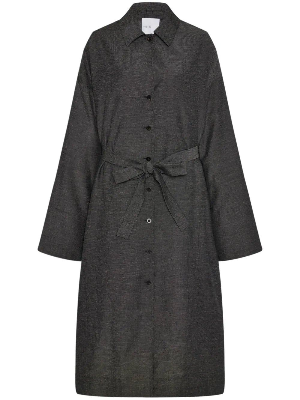 Spread-Collar Belted Trench Coat