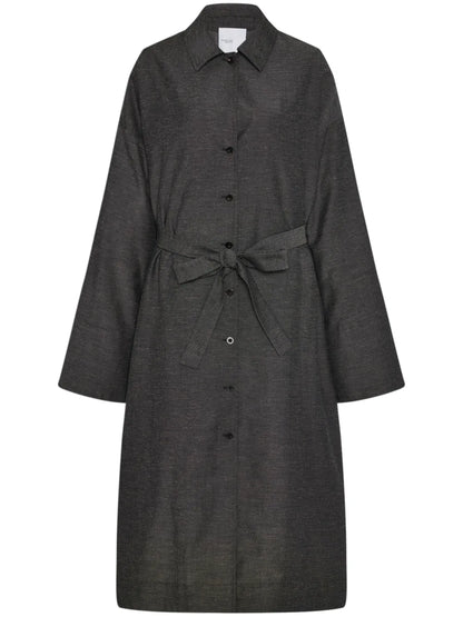 Spread-Collar Belted Trench Coat