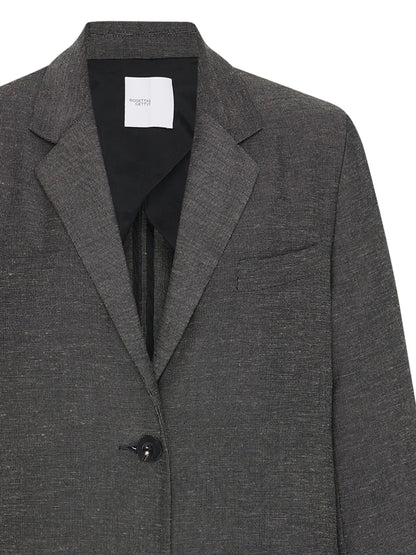Notched-Lapels Single-Breasted Blazer