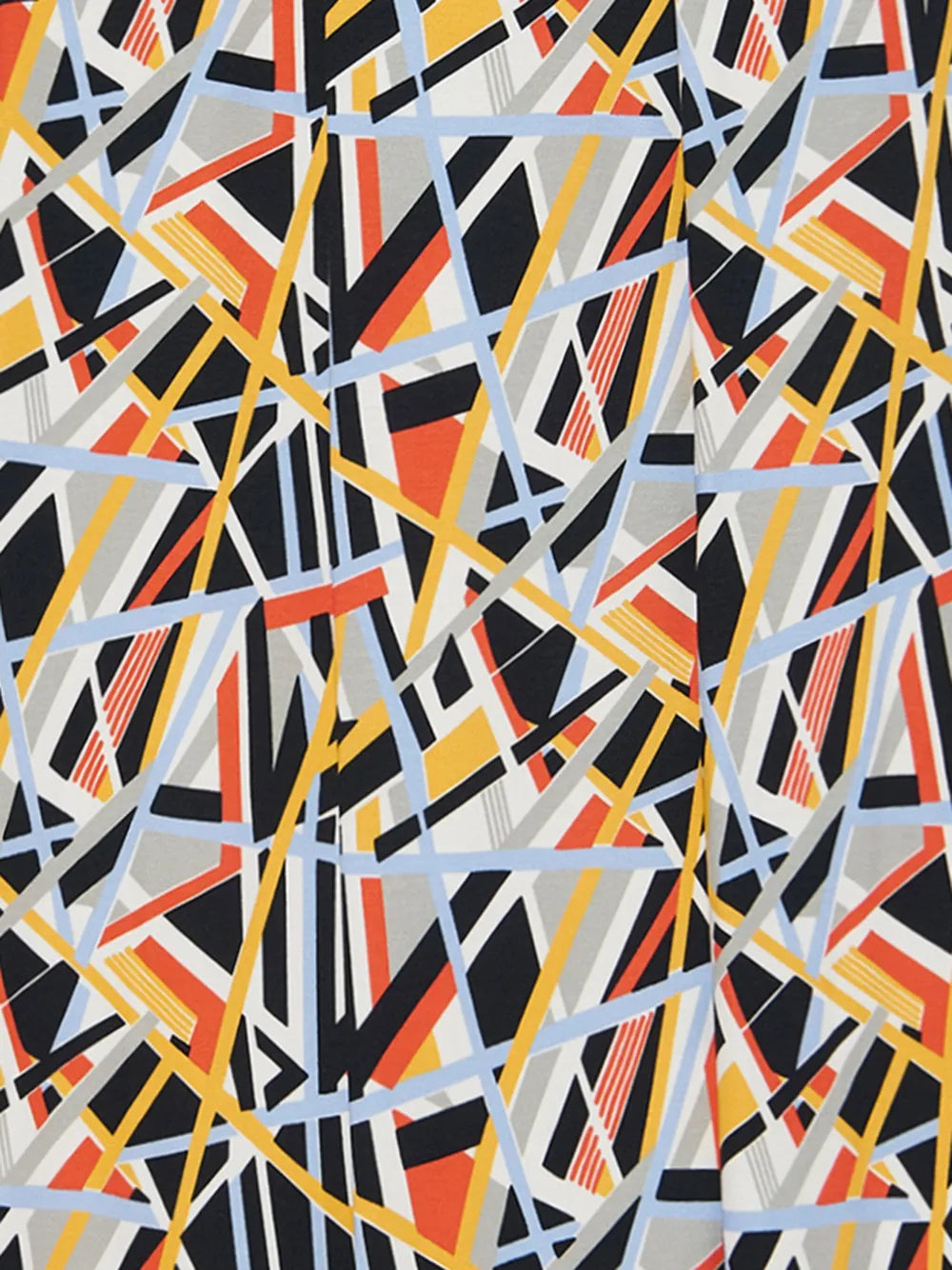 Abstract-Print Pleat-Detail Maxi Skirt