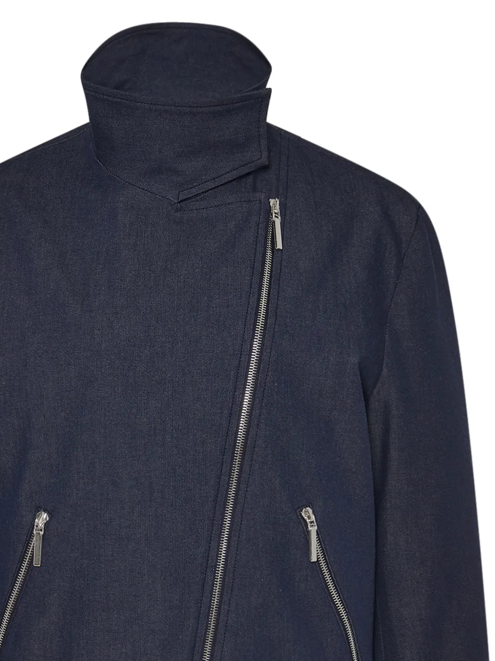 Funnel-Neck Twill-Weave Jacket