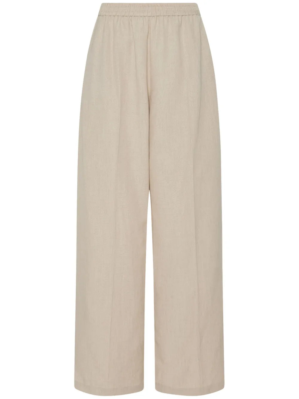 Elasticated-Waist Wide-Leg Trousers