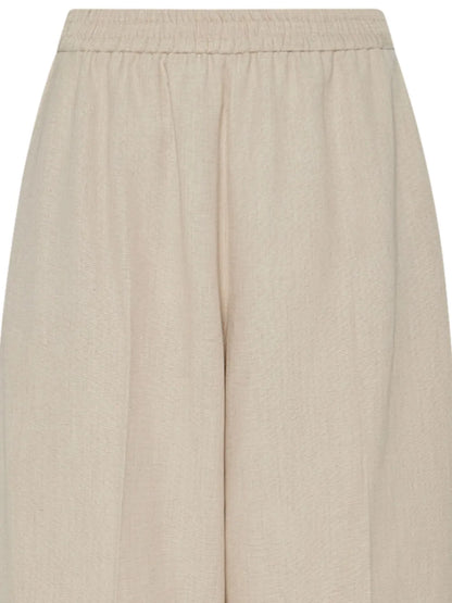 Elasticated-Waist Wide-Leg Trousers