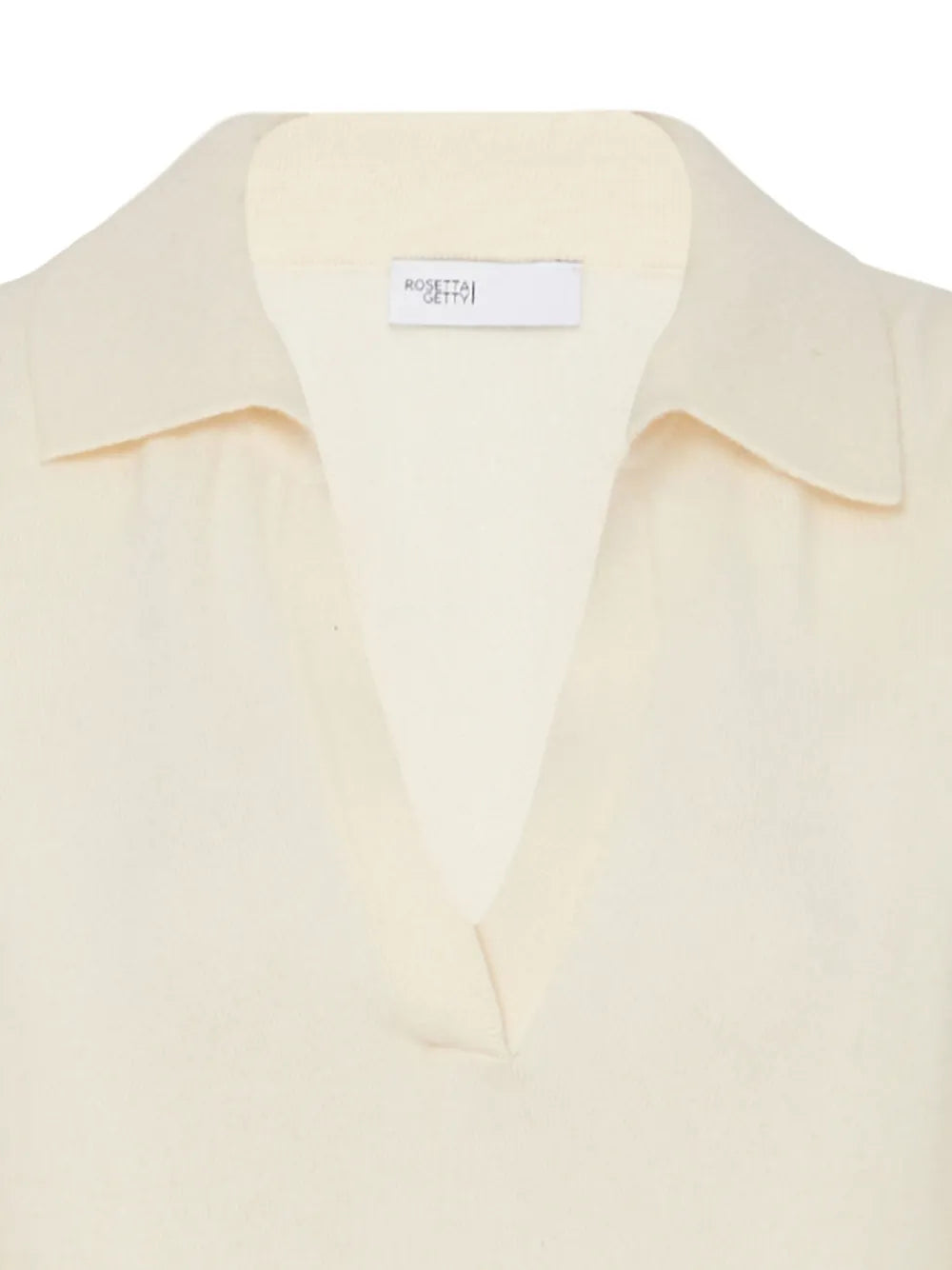 Open-Neck Knitted Polo Top