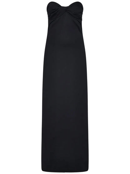 Twist-Detail Strapless Maxi Dress